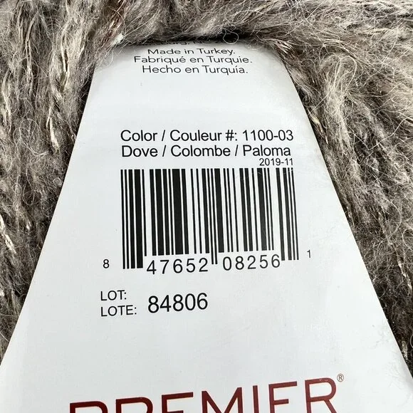 Premier Allure Alpaca Blend Luxury Yarn Dove Lot of 3 Turkey Original Package - Picture 3 of 6